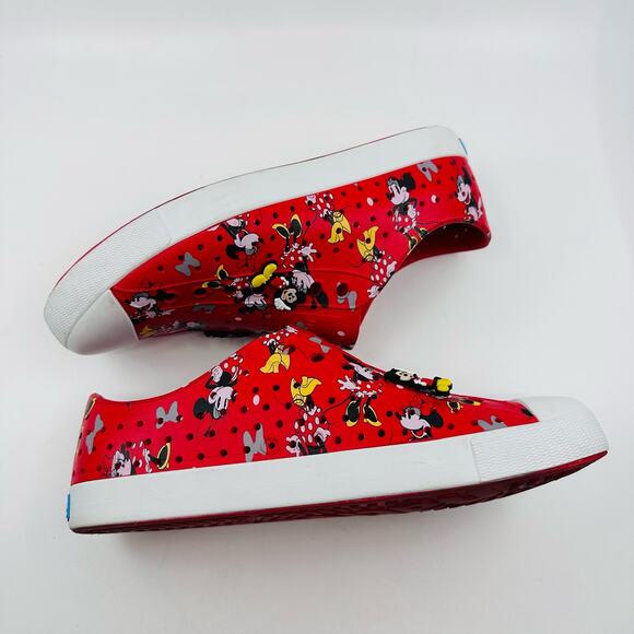 Native Disney Unisex Slip On Shoe Red Minnie Mouse w/Mickey & Minnie Charms W10 - Picture 4 of 11
